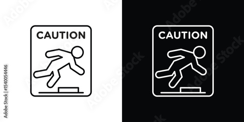 Tripping hazard warning signs Design Template vector set for graphic work
