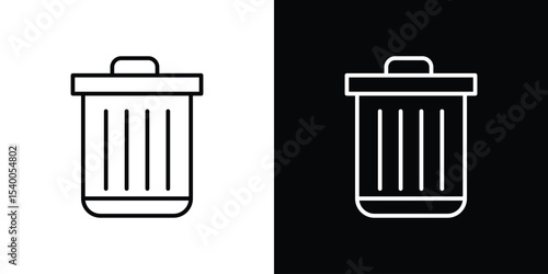 Trash Bin icon Design Template vector set for graphic work