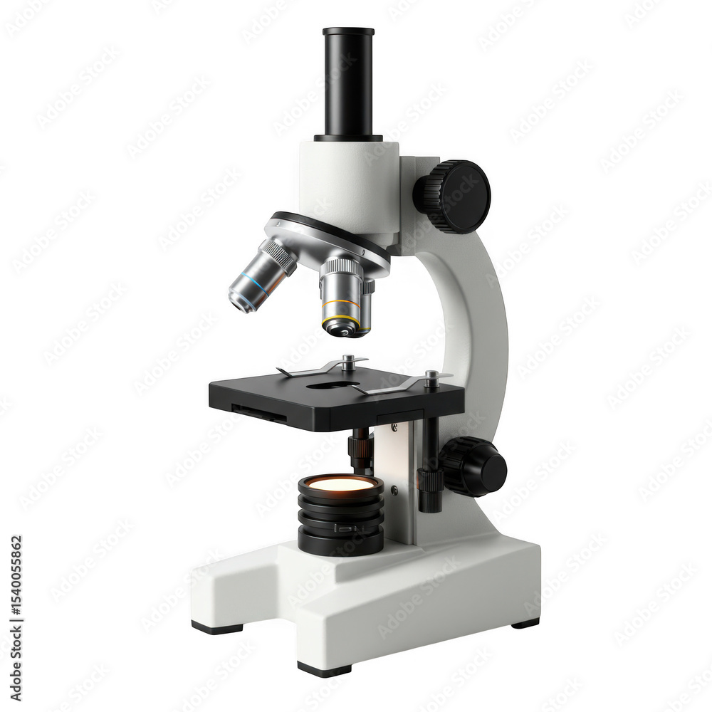 Microscope scientific instrument laboratory equipment research tool on transparent background Microscope scientific instrument laboratory equipment research tool on transparent background