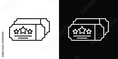 Ticket stub icon Design Template vector set for graphic work