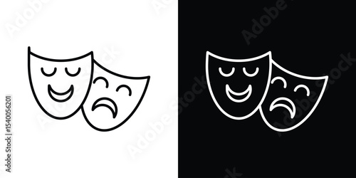 Theater masks icon Design Template vector set for graphic work