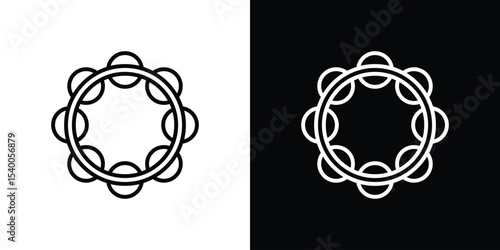 Tambourine icon Design Template vector set for graphic work