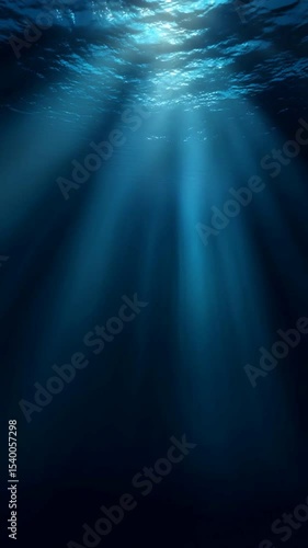 Dark Blue Underwater Scene With Light Rays
