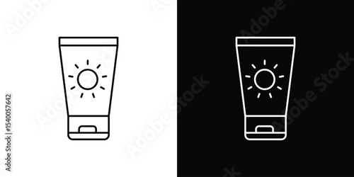 Suntan cream icon Design Template vector set for graphic work