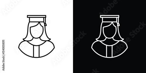 Student Girl icon Design Template vector set for graphic work