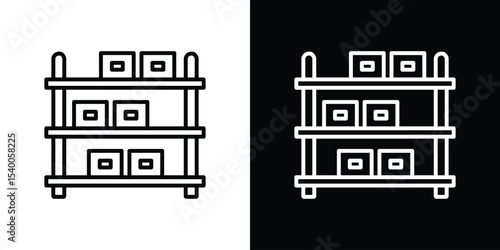 Storage rack icon Design Template vector set for graphic work