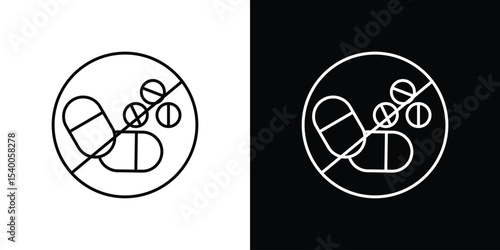 Stop using illegal drugs signs Design Template vector set for graphic work