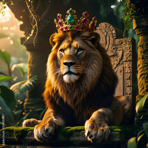 lion in the woods