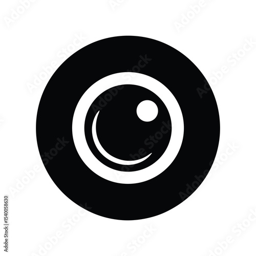 Camera lens icon in black and white design for Photographer's Day  