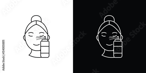 Spray on face icon Design Template vector set for graphic work
