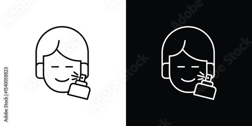 Spray on face icon Design Template vector set for graphic work