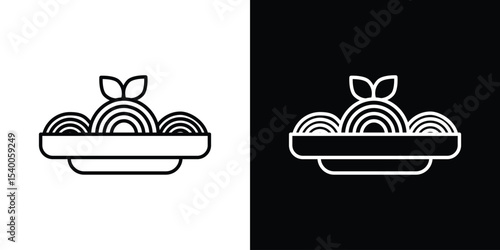 Spaghetti pasta icon Design Template vector set for graphic work