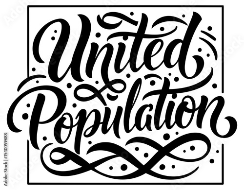 United States Population. Stylish lettering design on a plain background. Graphic design print with no specific demographic.. General use -