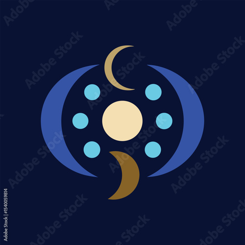 moon phase pattern design vector art