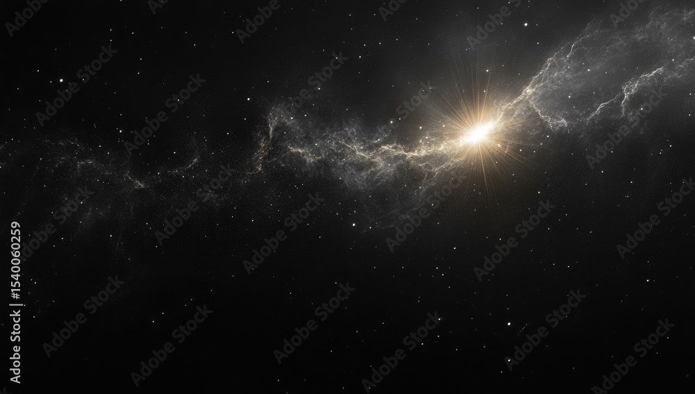 Obraz premium Cosmic nebula with brilliant star