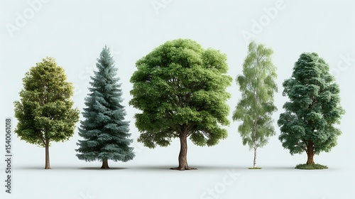 Isolated green tree display