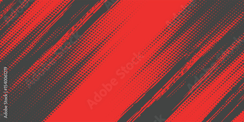 Black and Red Grunge Brush Background with Halftone Effect modern sport arts