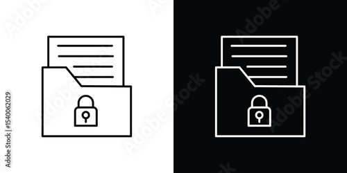 Secret folder icon Design Template vector set for graphic work