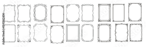set vintage decorative frame borders collection