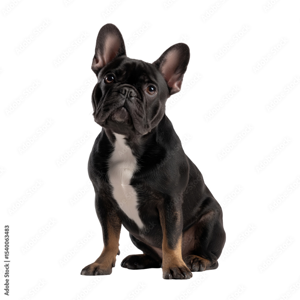 Adorable French Bulldog Puppy with Distinctive Features on isolated background, generative ai Adorable French Bulldog Puppy with Distinctive Features on isolated background, generative ai