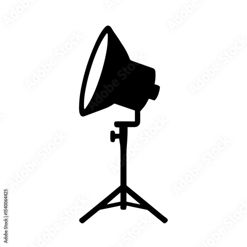 Studio light stand with clamp for photography in black silhouette  