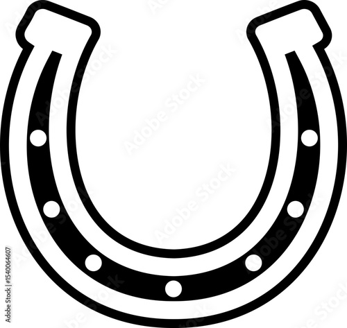 Horseshoe Thick black line icon design.
Lucky Horseshoe outline vector isolated.
Transparent background. SVG.