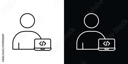 Programmer icon for social media, app, and web design. Vector illustration.