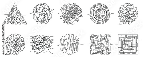 chaos lines scribble messy shape threading