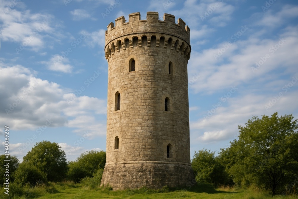 Historic stone tower amidst nature. Historic stone tower amidst nature.
