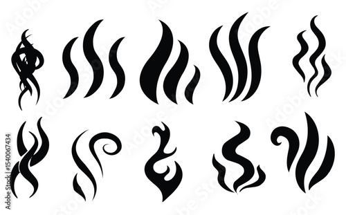 collection abstract smoke steam elements.