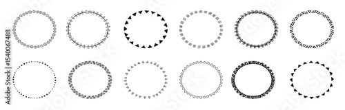 Collection of african decorative ornamental round border frames. vector