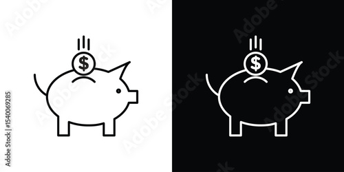 Piggy bank icon Design Template vector set for graphic work