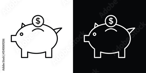 Piggy bank Design Template vector set for graphic work