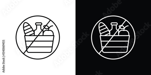 Picnics are prohibited signs Design Template vector set for graphic work