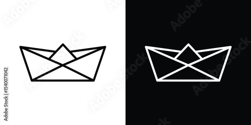 Paper boat icon Design Template vector set for graphic work