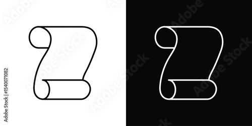 Paper Scroll icon Design Template vector set for graphic work