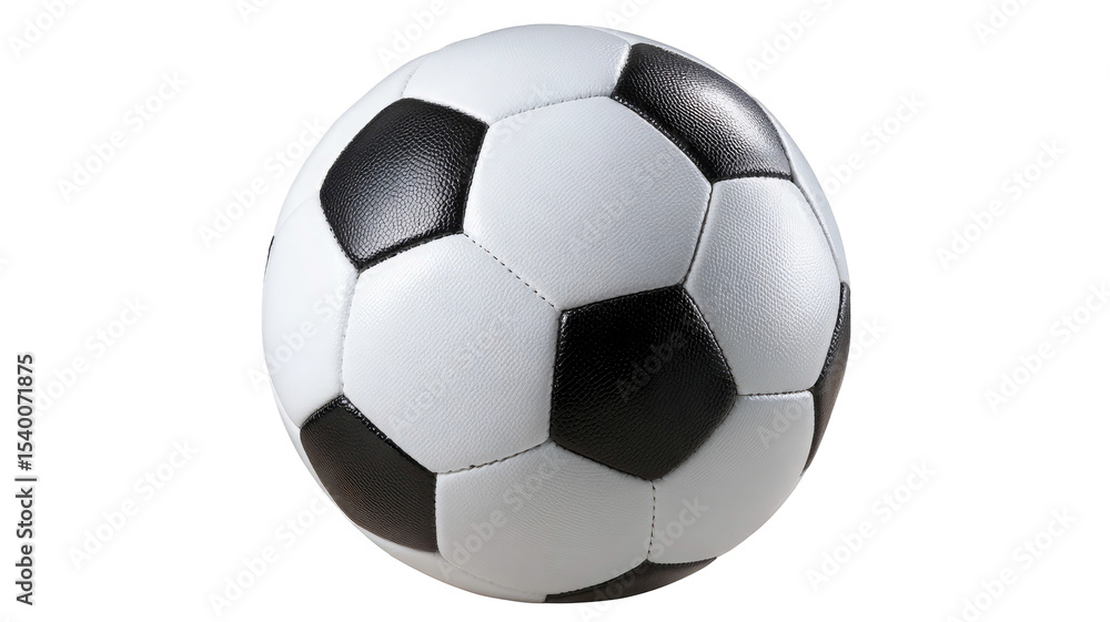 Fototapeta premium Classic Black and White Soccer Ball Isolated on Transparent Background