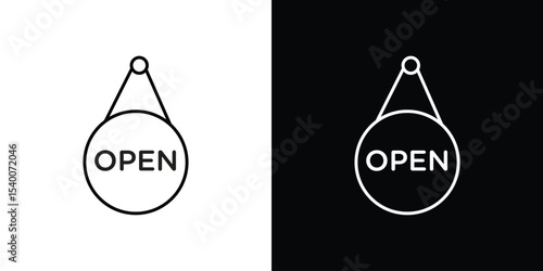 Open signs Design Template vector set for graphic work