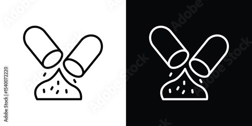 Open Capsule Pill icon Design Template vector set for graphic work