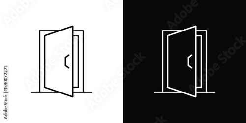 Open door icon Design Template vector set for graphic work