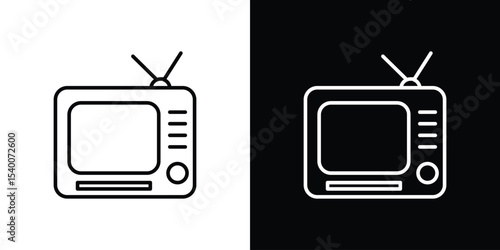 Old television icon Design Template vector set for graphic work