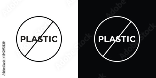 No plastic signs Design Template vector set for graphic work