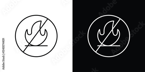 No fire signs Design Template vector set for graphic work