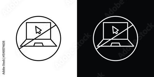 No computer signs Design Template vector set for graphic work