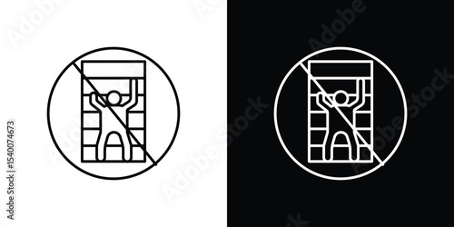 No climbing allowed signs Design Template vector set for graphic work