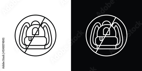 No backpacks allowed signs Design Template vector set for graphic work