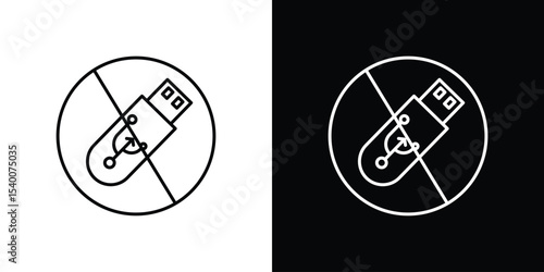 No USB flash drive signs Design Template vector set for graphic work
