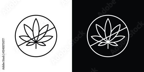 No Marijuana signs Design Template vector set for graphic work