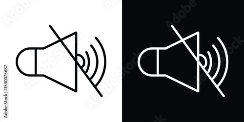 Mute sound icon Design Template vector set for graphic work