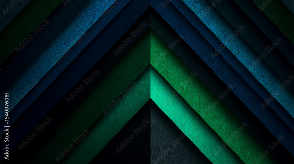 Obraz premium Abstract green and blue chevron pattern background design